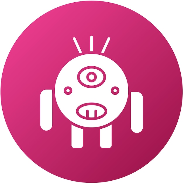 Diseño vectorial Estilo de icono de monstruo lindo