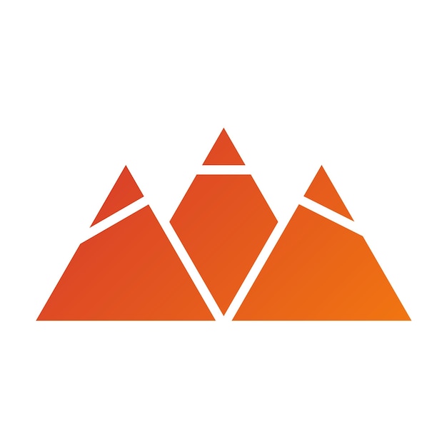Diseño vectorial Estilo del icono de la montaña cubierta de nieve