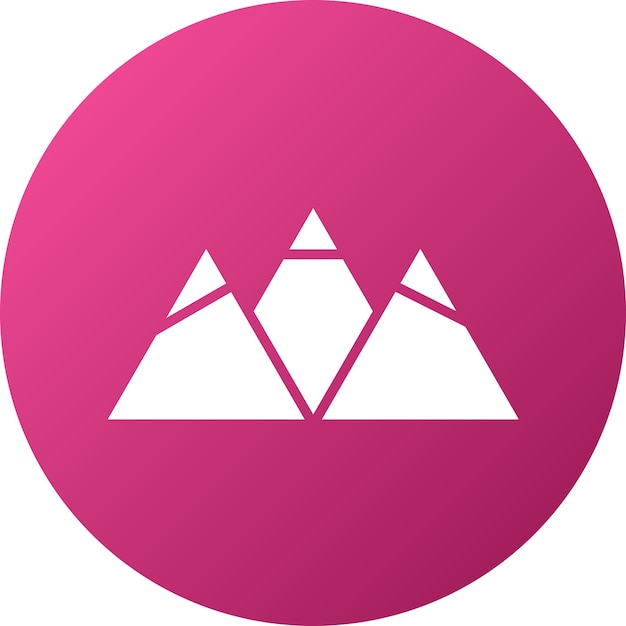 Diseño vectorial Estilo del icono de la montaña cubierta de nieve