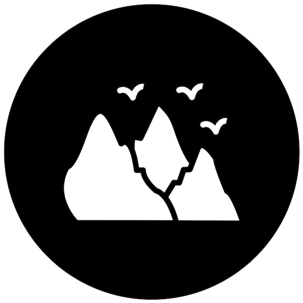 Diseño vectorial de estilo de icono de montaña