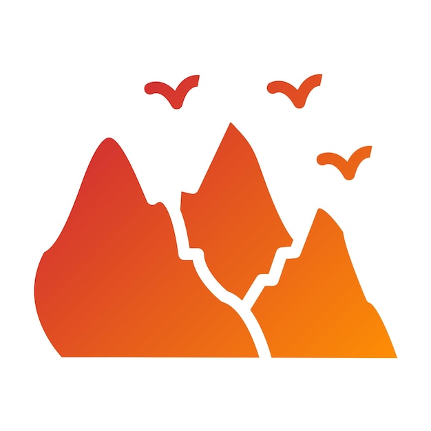 Diseño vectorial de estilo de icono de montaña