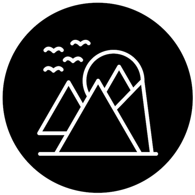 Diseño vectorial de estilo de icono de montaña