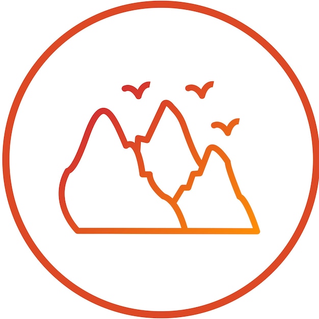 Diseño vectorial de estilo de icono de montaña
