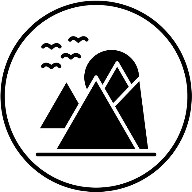 Diseño vectorial de estilo de icono de montaña