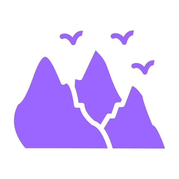 Diseño vectorial de estilo de icono de montaña