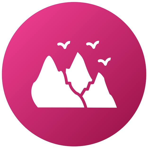 Diseño vectorial de estilo de icono de montaña