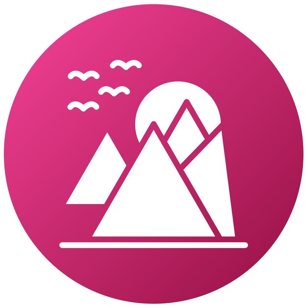 Diseño vectorial de estilo de icono de montaña