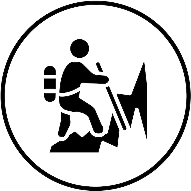Diseño vectorial Estilo de icono de montañismo
