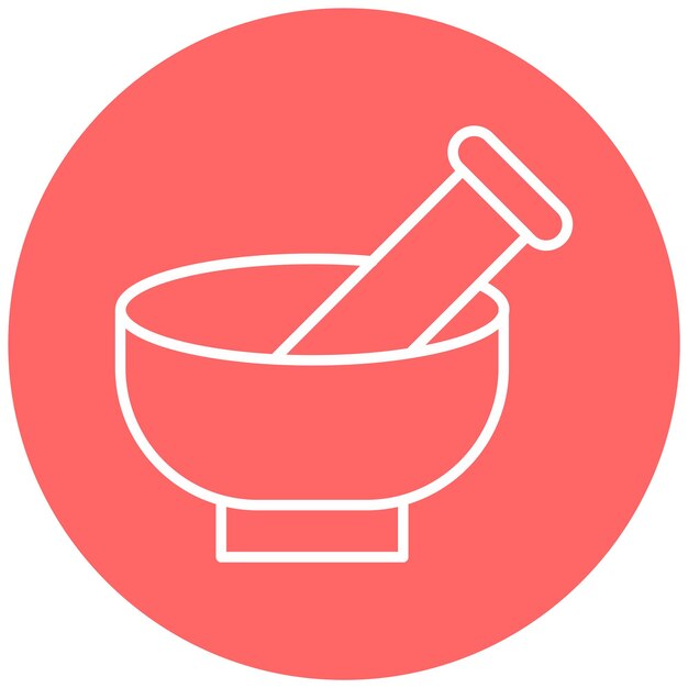 Diseño vectorial Estilo de icono de mortero y pestillo