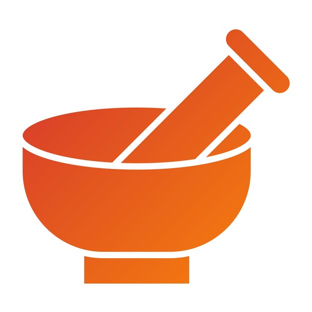 Diseño vectorial Estilo de icono de mortero y pestillo