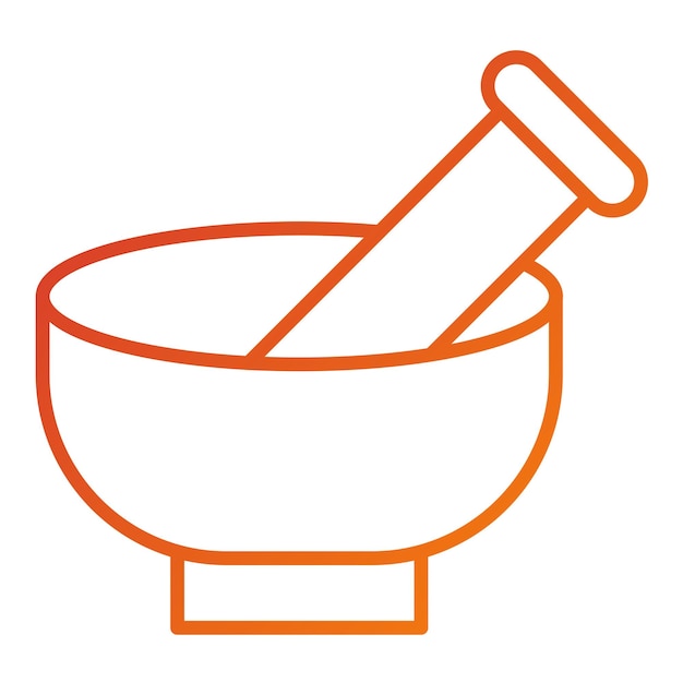 Diseño vectorial Estilo de icono de mortero y pestillo