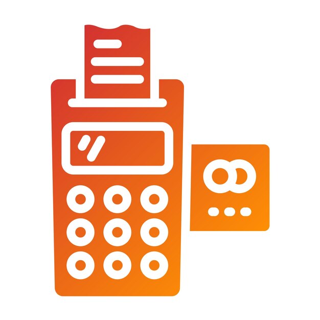 Diseño vectorial Estilo del icono del mostrador de pago