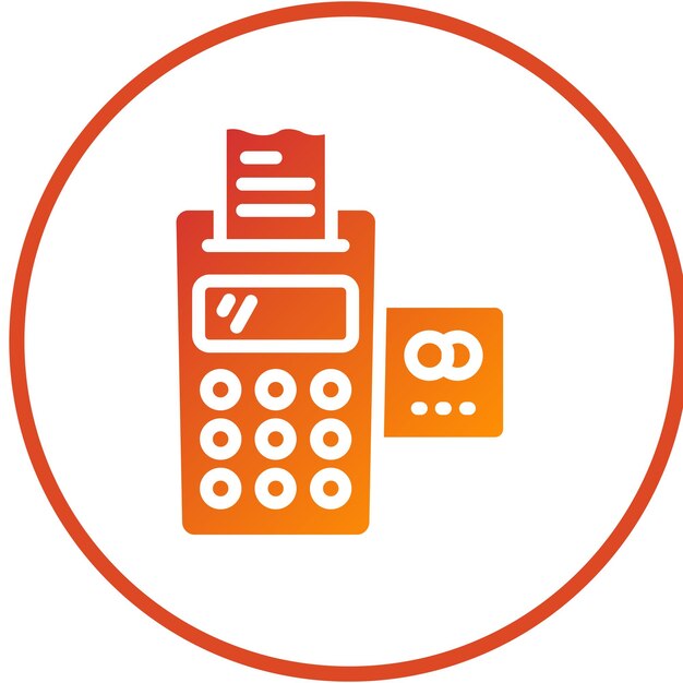Diseño vectorial Estilo del icono del mostrador de pago