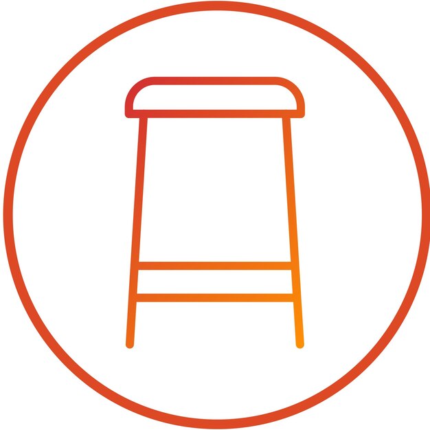 Diseño vectorial Estilo del icono del mostrador de taburete