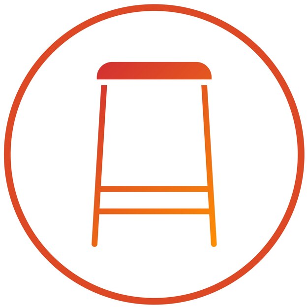 Diseño vectorial Estilo del icono del mostrador de taburete