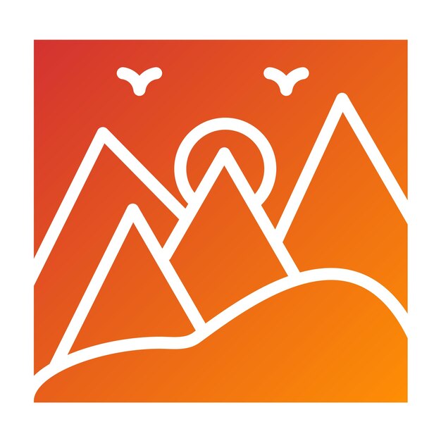 Diseño vectorial Estilo de icono de Mounntains