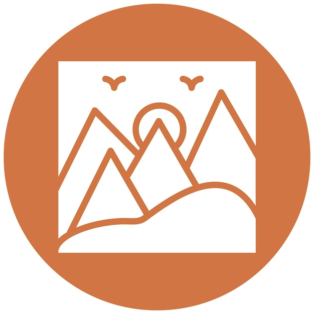 Diseño vectorial Estilo de icono de Mounntains