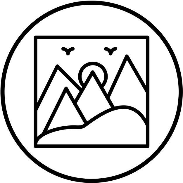 Diseño vectorial Estilo de icono de Mounntains