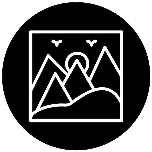 Diseño vectorial Estilo de icono de Mounntains