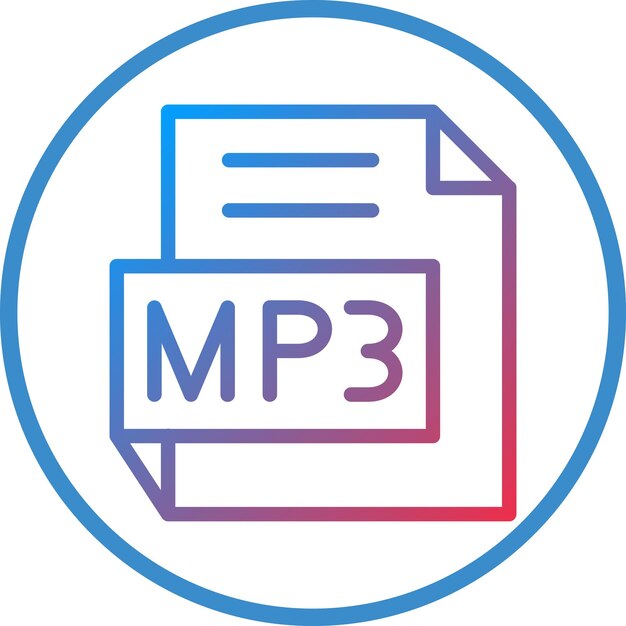 Diseño vectorial estilo de icono MP3