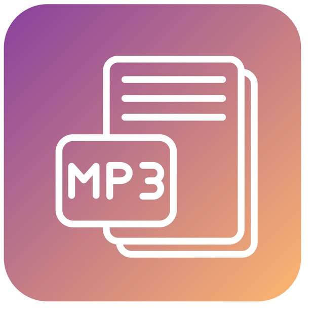 Diseño vectorial estilo de icono MP3