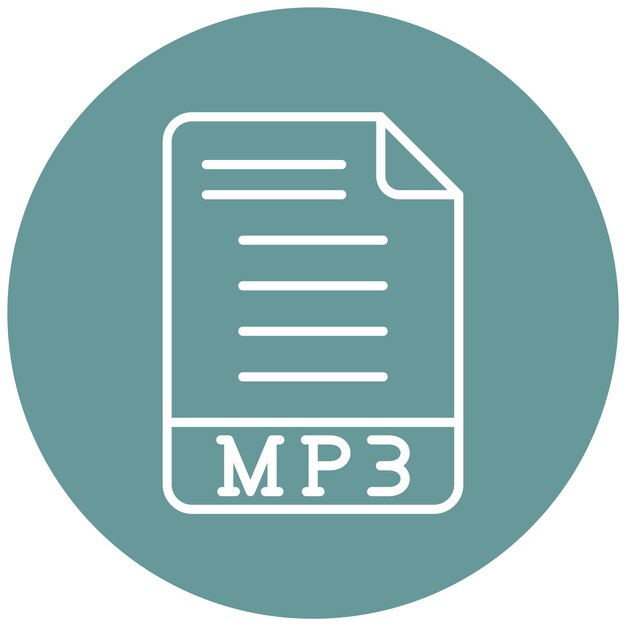 Diseño vectorial estilo de icono MP3