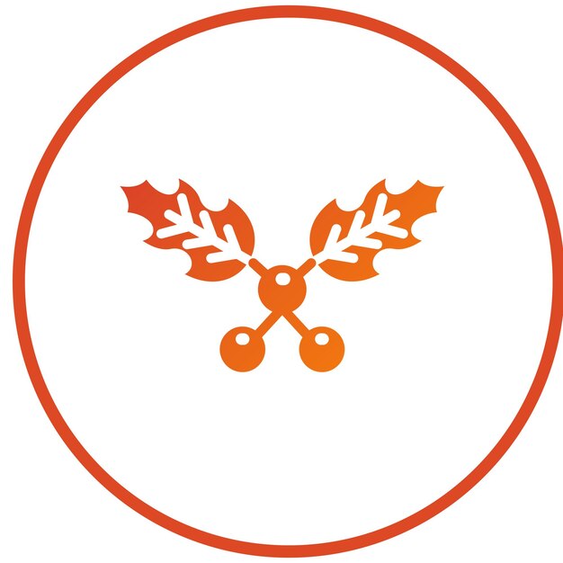 Diseño vectorial Estilo del icono del muérdago