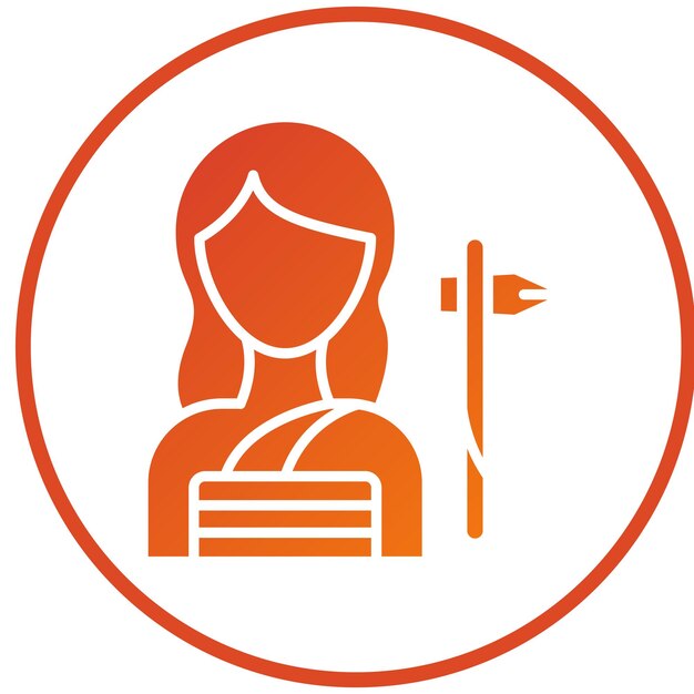 Diseño vectorial Estilo del icono de la mujer de las cuevas