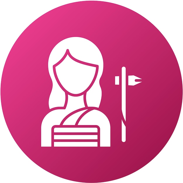 Diseño vectorial Estilo del icono de la mujer de las cuevas