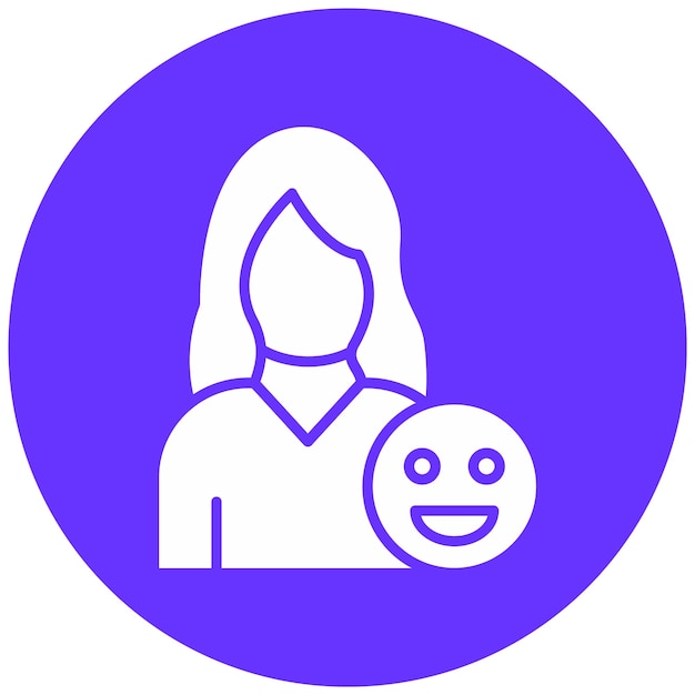 Diseño vectorial Estilo del icono de la mujer feliz