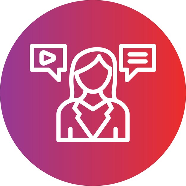 Diseño vectorial Estilo del icono de la mujer influyente