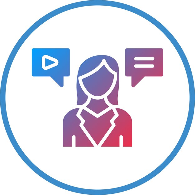 Diseño vectorial Estilo del icono de la mujer influyente