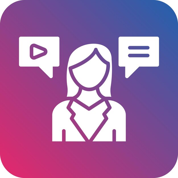 Diseño vectorial Estilo del icono de la mujer influyente