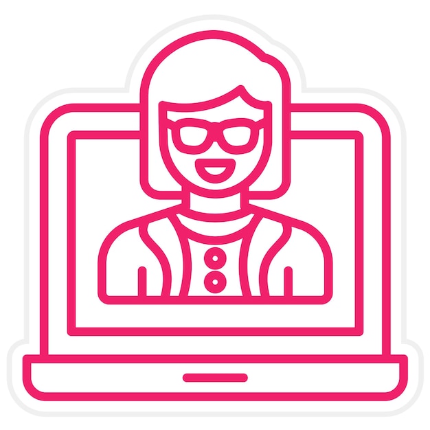 Diseño vectorial Estilo del icono de la mujer influyente