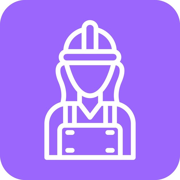 Diseño vectorial estilo de icono de mujer trabajadora