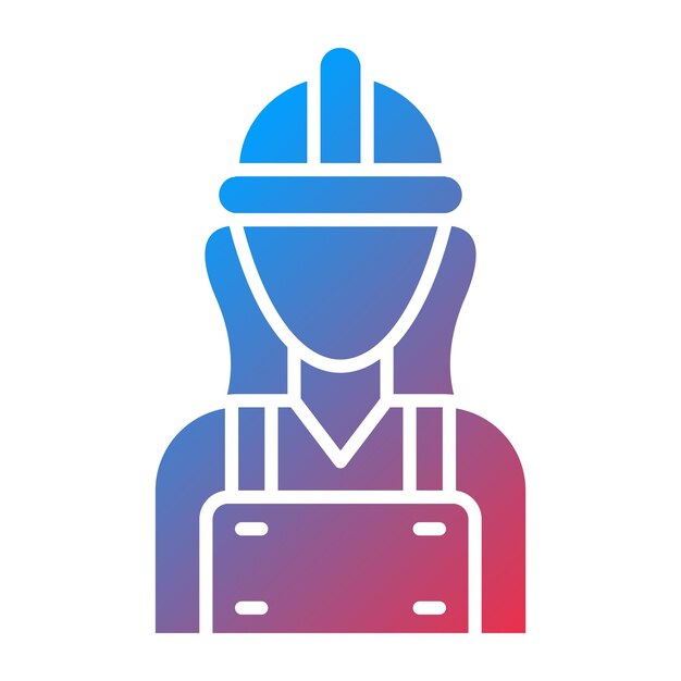 Diseño vectorial estilo de icono de mujer trabajadora