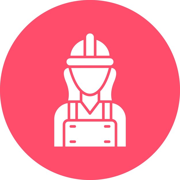 Diseño vectorial estilo de icono de mujer trabajadora