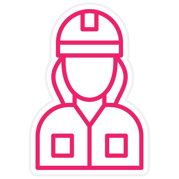 Diseño vectorial estilo de icono de mujer trabajadora