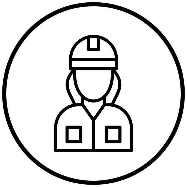 Diseño vectorial estilo de icono de mujer trabajadora
