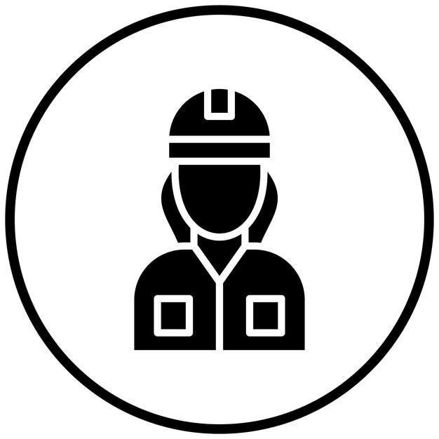 Diseño vectorial estilo de icono de mujer trabajadora
