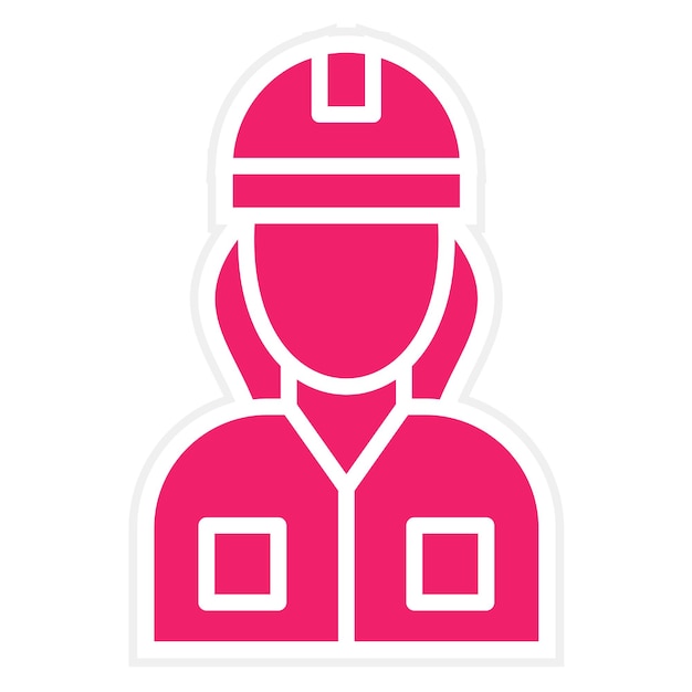 Diseño vectorial estilo de icono de mujer trabajadora