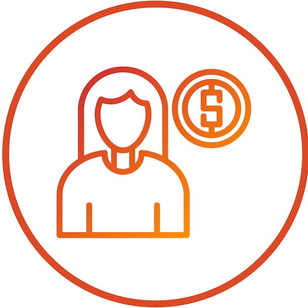 Diseño vectorial Estilo de icono de mujeres corruptas