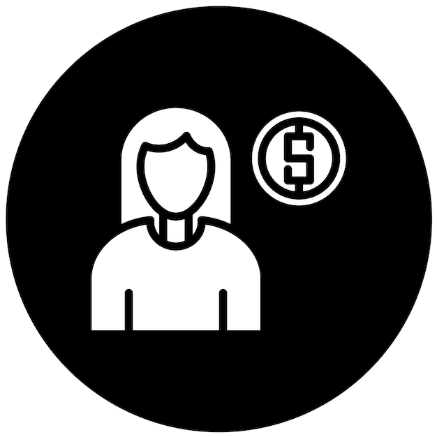 Diseño vectorial Estilo de icono de mujeres corruptas