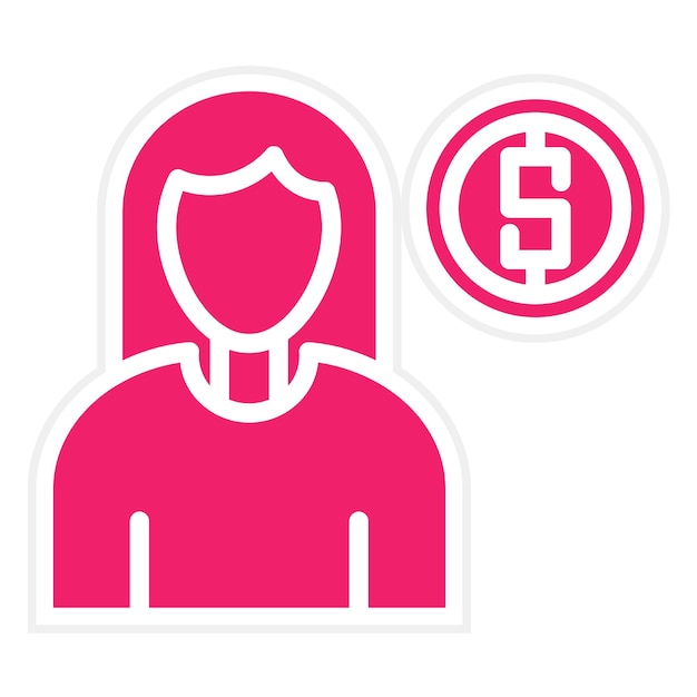Diseño vectorial Estilo de icono de mujeres corruptas