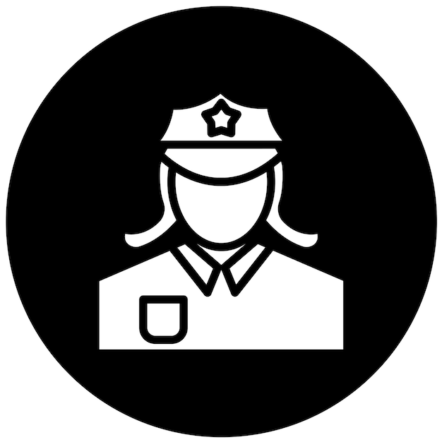 Diseño vectorial Estilo de icono de mujeres de la policía