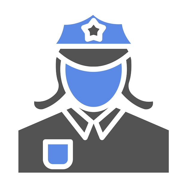 Diseño vectorial Estilo de icono de mujeres de la policía