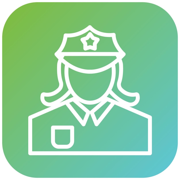 Diseño vectorial Estilo de icono de mujeres de la policía