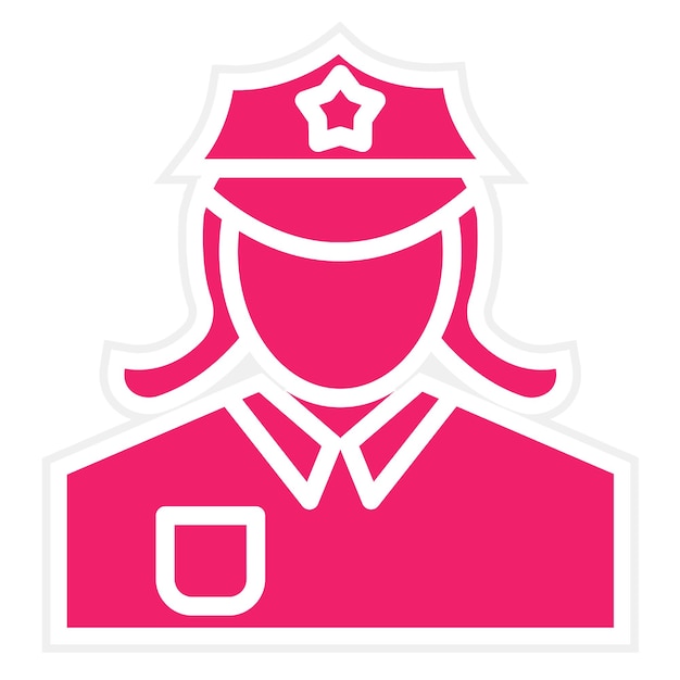 Diseño vectorial Estilo de icono de mujeres de la policía