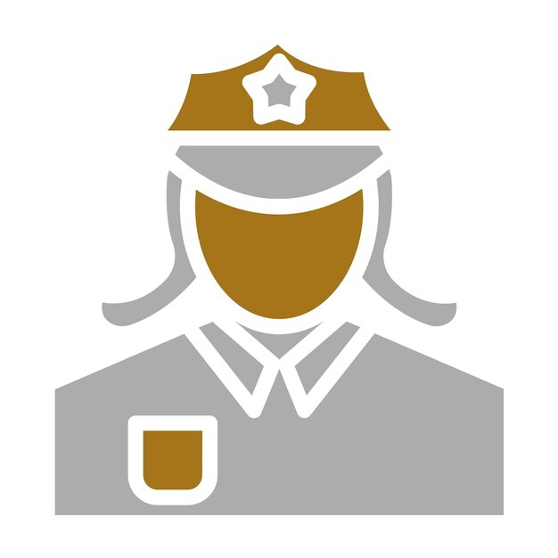 Diseño vectorial Estilo de icono de mujeres de la policía