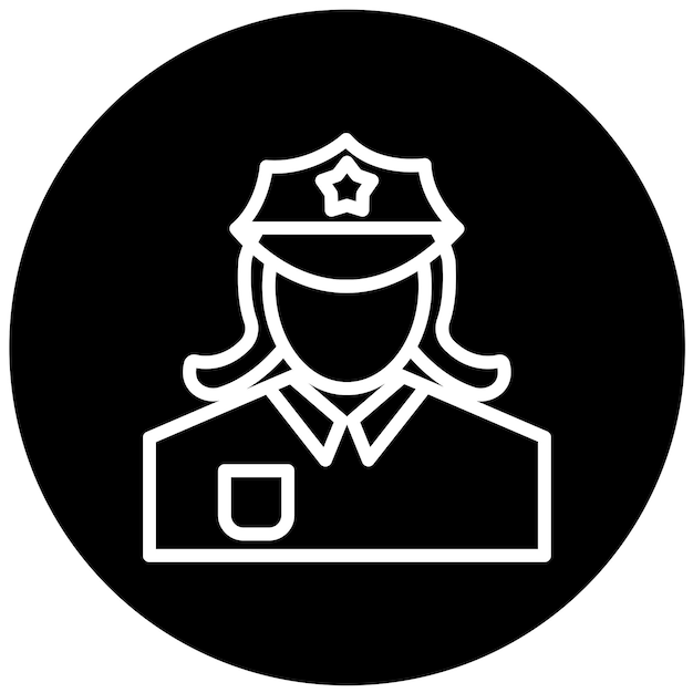 Diseño vectorial Estilo de icono de mujeres de la policía